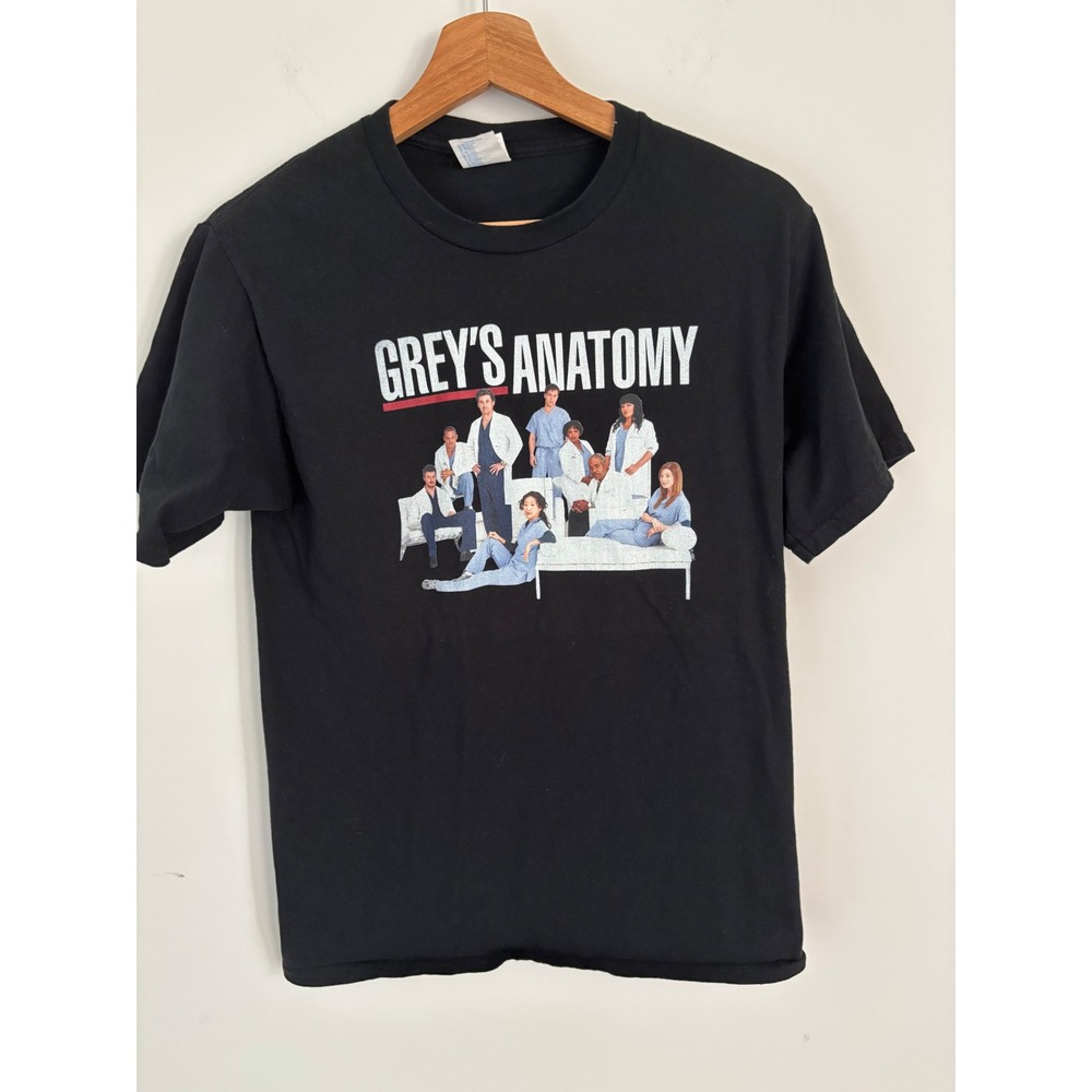 Greys Anatomy Cast Graphic T-Shirt Black Port & Company Ring Spun Cotton Small